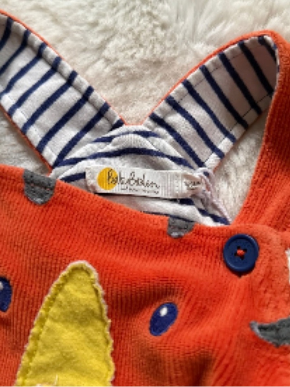Mini Boden tiger dungarees corduroy tiger orange overalls - Picture 4 of 5